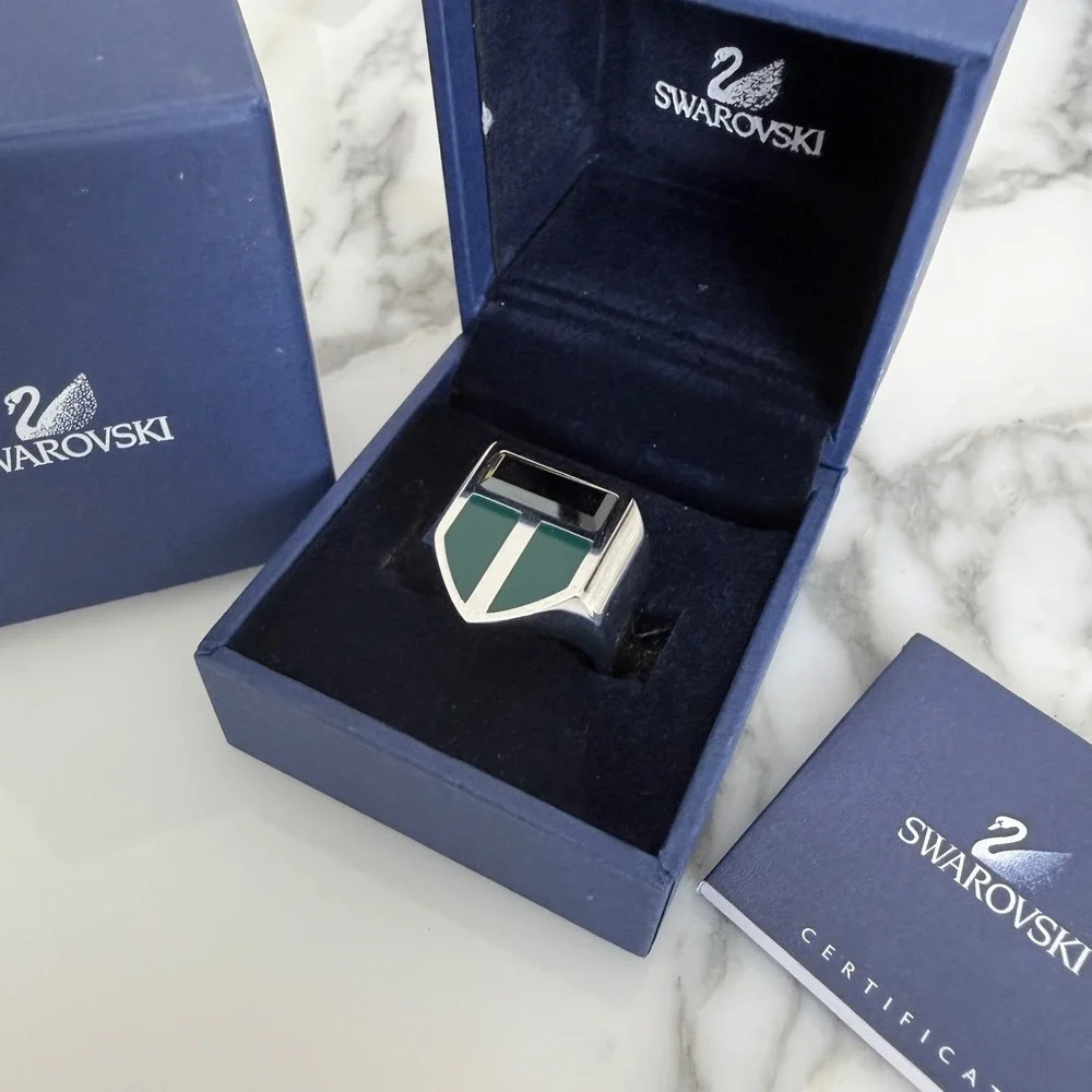 Swarovski Men's New England Ring, Green, Size 62 (10‎ US)